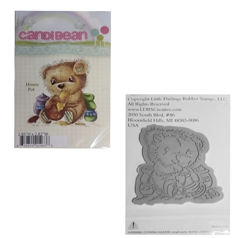 CANDI BEAN Rubber Stamps Honey Pot, Bluebell Parade, Hydrangea Kitty. NWT. 3 Pcs